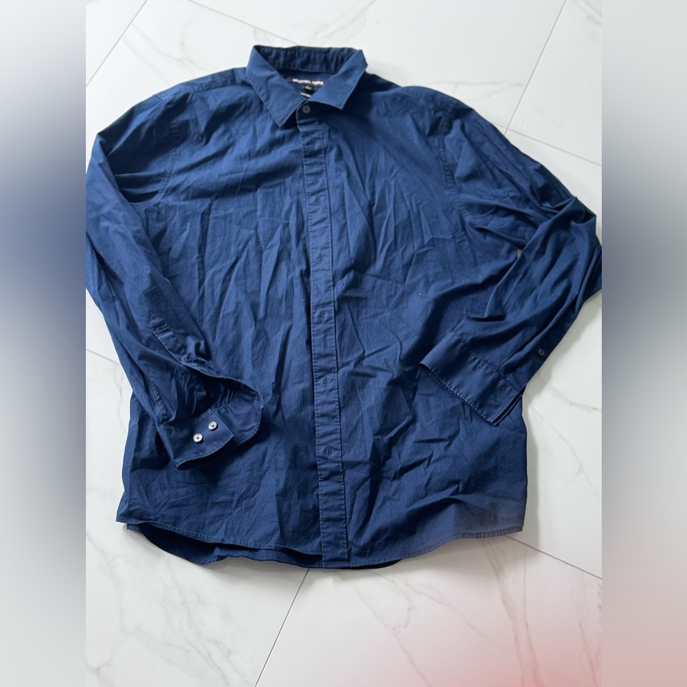 Michael Kors XL Navy Long Sleeve Men’s Button Up Shirt